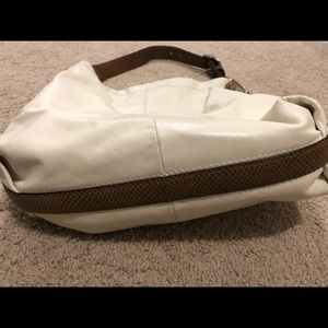 Authentic Hobo style off-white leather Coach bag